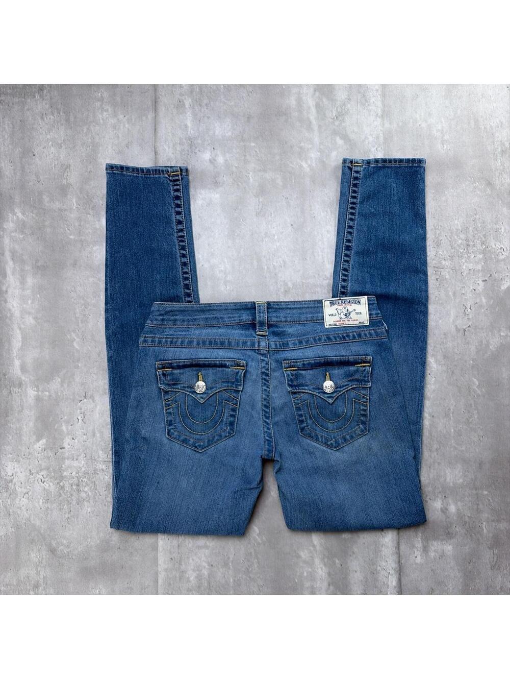 Y2K Blue True Religion Grunge Skinny Denim Jeans
